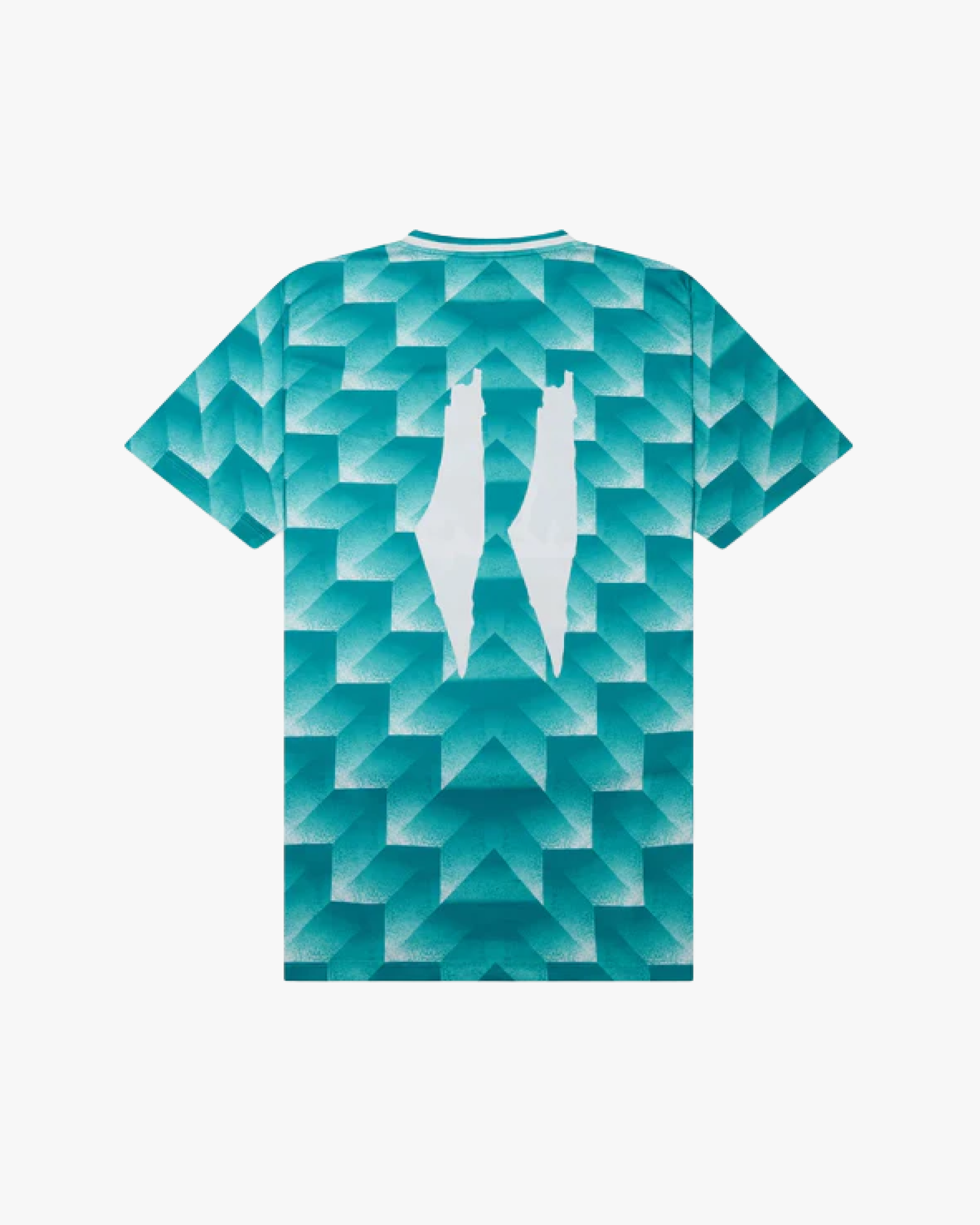 Maillot palestine turquoise dos motif pyramidal design blanc géométrique exclusif Palestinia