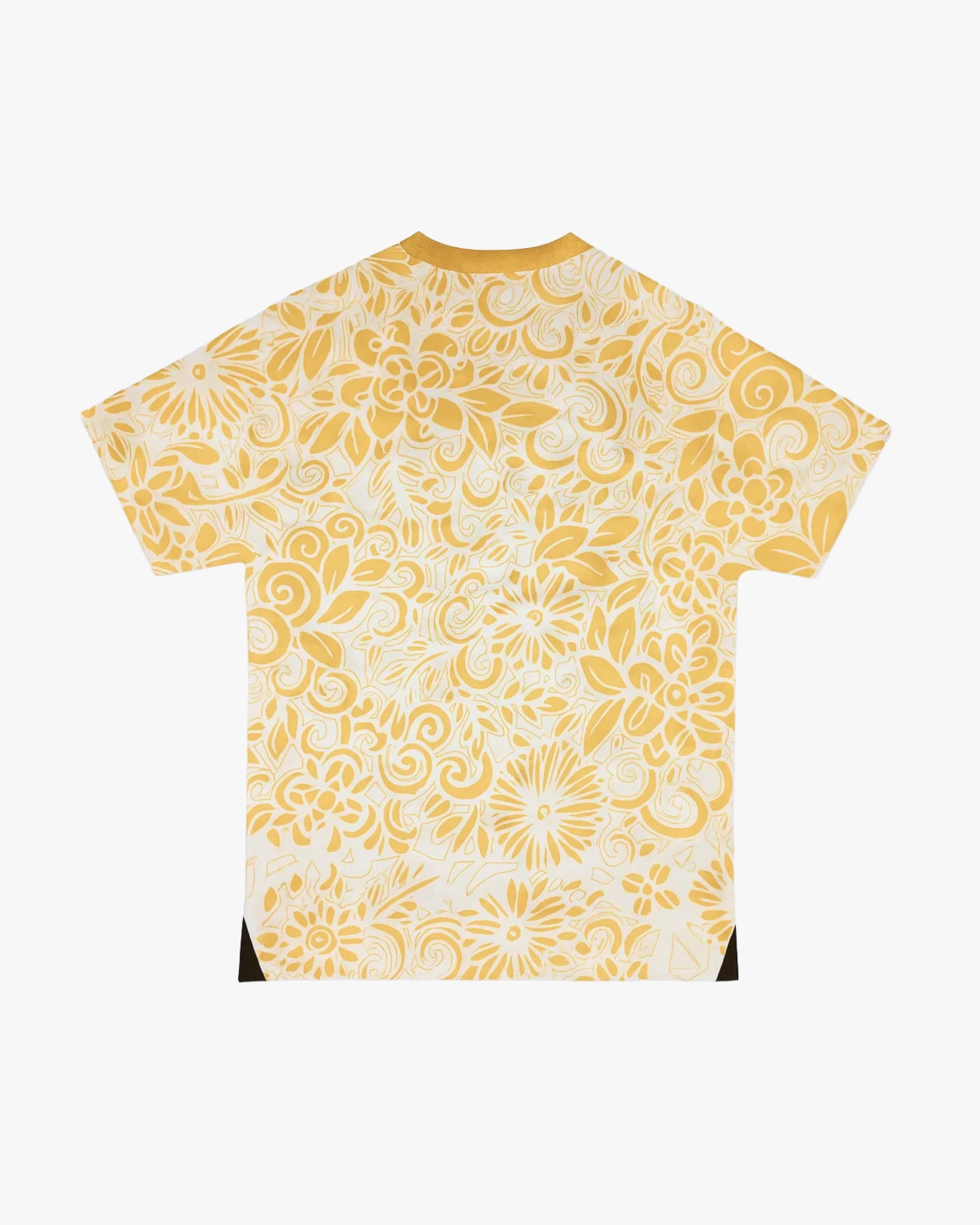 Maillot palestine blanc dos motif floral or intégral col rond design exclusif Palestinia