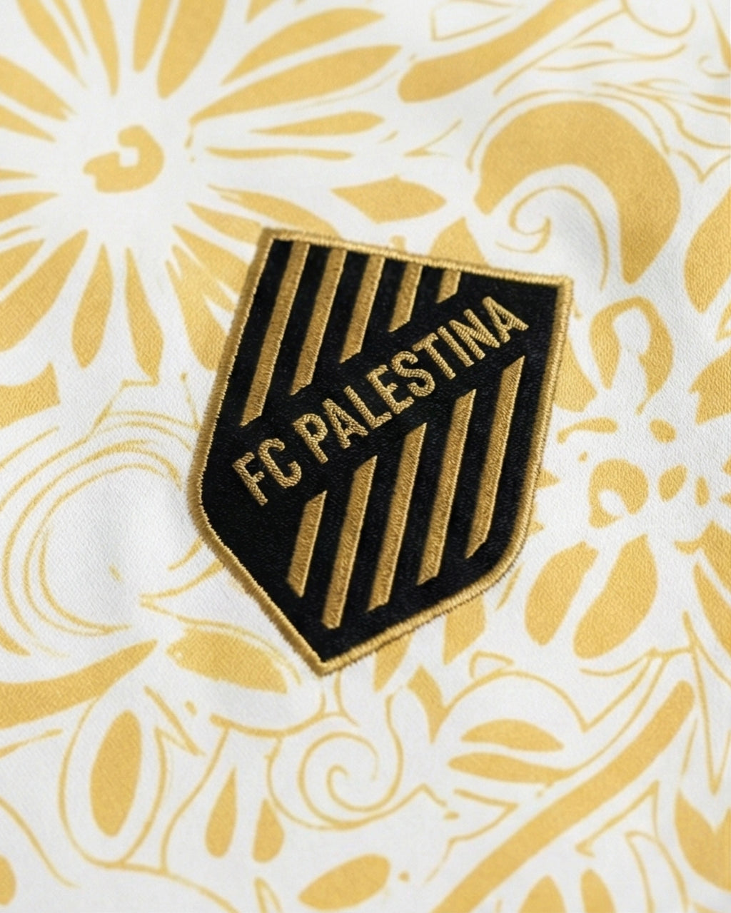 Palestine Blanc Football – Édition Florale Or