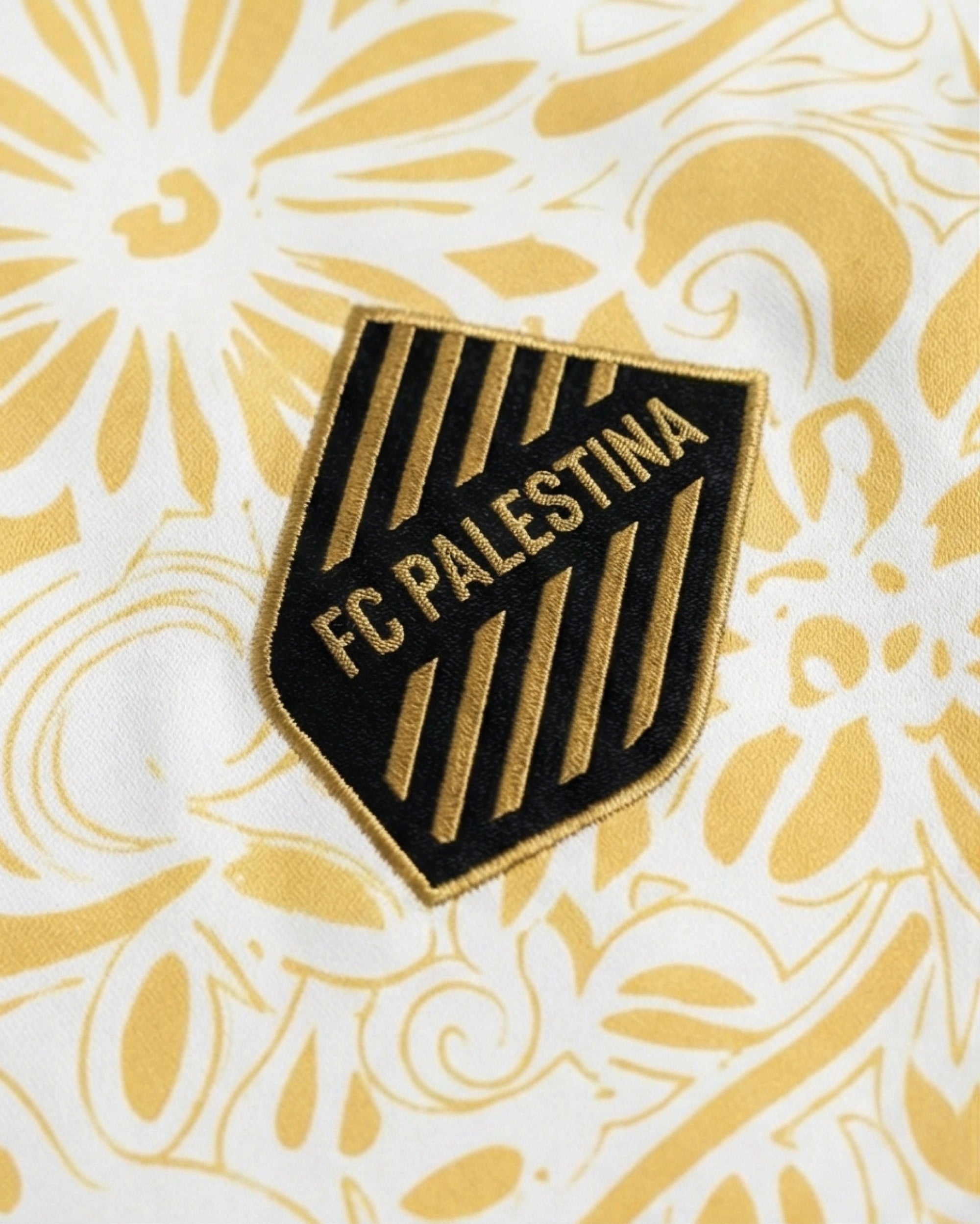 Palestine Blanc Football – Édition Florale Or