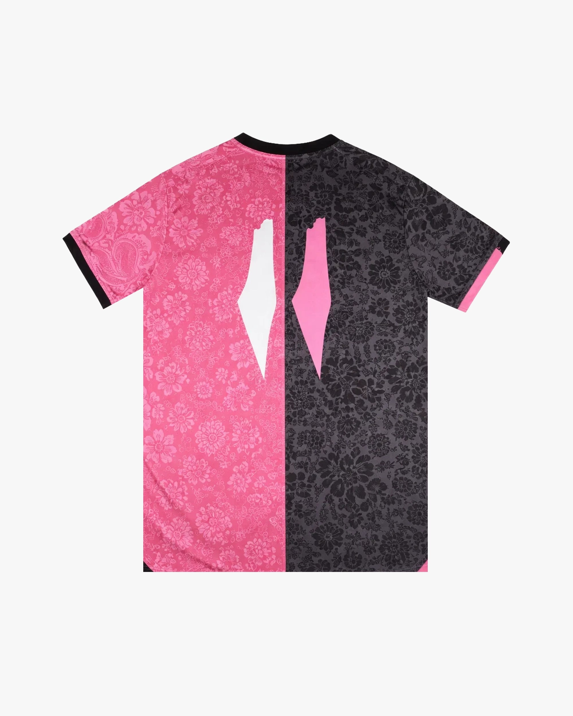 maillot Palestine noir et rose vue arrière avec design floral rose et noir